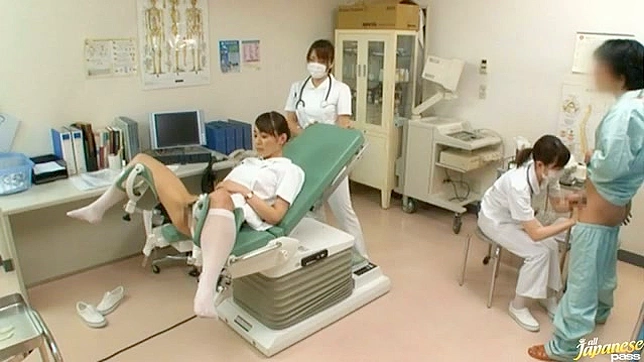 Sexy and young nurse is having fuck in the medical room