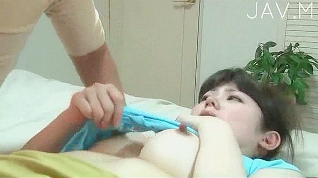 Hilarious japanese angel with big nipples is kissing her bf