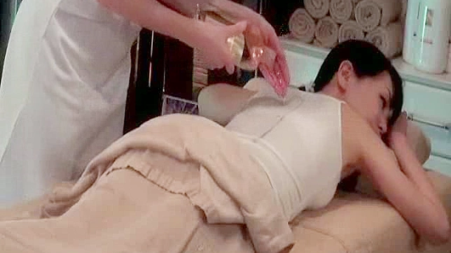 Leggy darling enjoying her perfectly curved body massaged