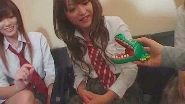 Dirty schoolgirls are thinking of a way to fuck the teacher