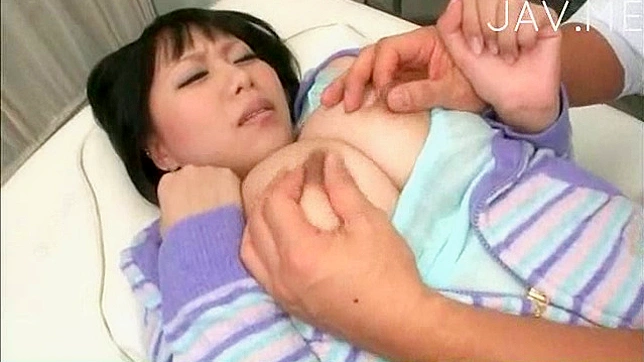 Babe with Massive Natural Tits Squeezes and Slams Her Boobs on His Cock
