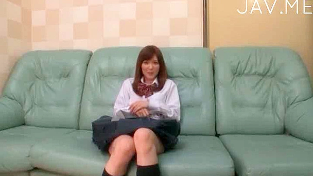 kinky schoolgirl prepares to have her gaping cunt banged