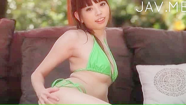 Kinky asian all by herself as she  wants huge pole
