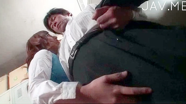 Screaming Horny Chick with Tiny Tits Sucks Two Dicks in Wild Threesome