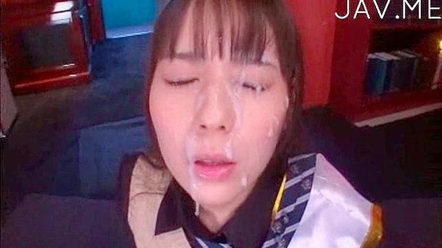 Babe Sucks Dick Hard, Cums Cover Her Face Fast