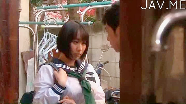 Japanese schoolgirl sucks a lusty cock fervently