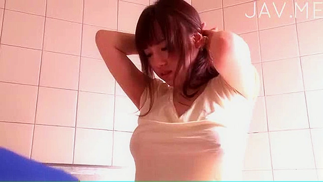 Wild fingering and tits mashing for horny Japanese chick