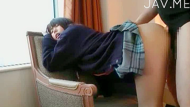 Japanese schoolgirl experiences wonderful doggystyle fucking