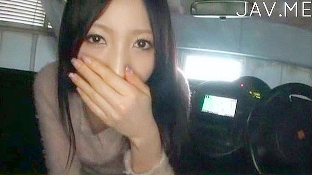 Girl sucks dick on the back seat and swallows
