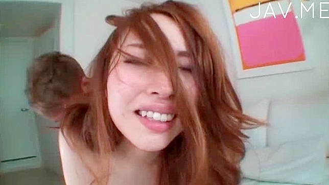 Redhead and sexy japanese chick gets her vagina banged indoors