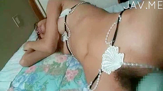 Hot japanese babe shows off her hairy pussy and fucked hard