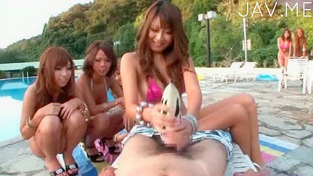 Racy hot outdoor group sex with sultry Japanese s