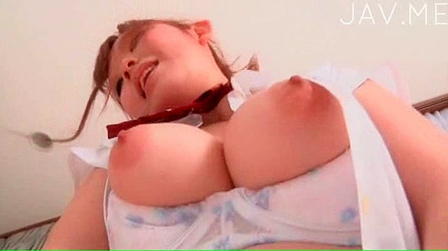 ed Japanese chick receives lusty toying for her boobs