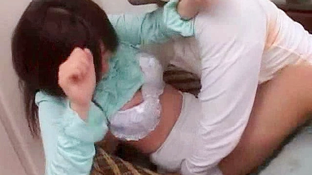 Japanese babe submits to horny stud's rough fucking demands