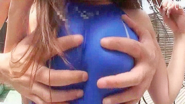Playing with lovely Japanese chick's toned bottoms