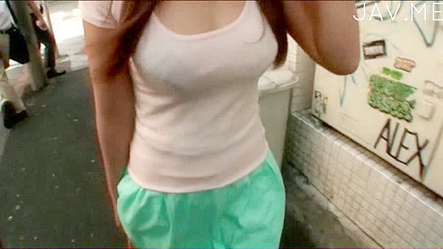 Daring and lovely japanese teen is showing her hairy vagina