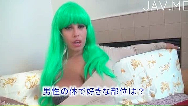 Big tits babe with wild pussy offering for Japanese stud