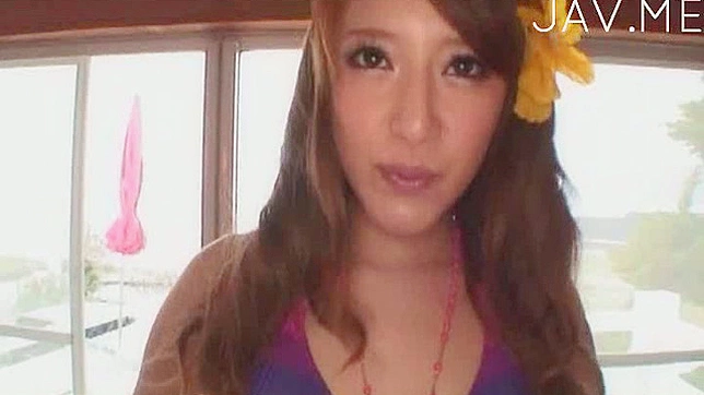 Playful japanese angel gets her slit masturbated with toy