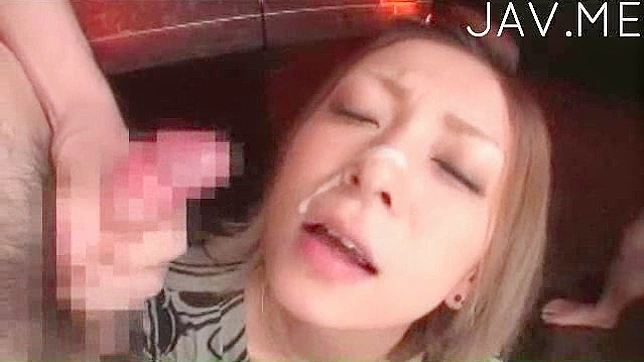 Cock-loving beauty sucks a huge pole and takes cumshot