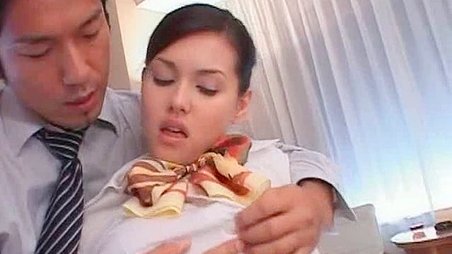 Nasty and pretty asian chick is satisfying his erection indoors