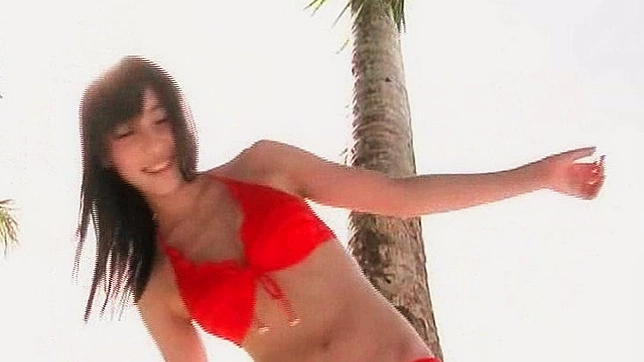 Estrella Porno Japonesa Solitaria y Audaz Posando al Aire Libre