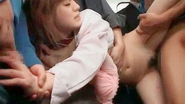 Schoolgirl gets fucked by three guys in a hairy pussy