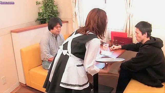 Asian waitress gives oral with lust Video 3