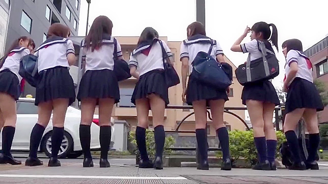 Adorable Japanese schoolgirl flashes her soiled knickers and smothers you with them