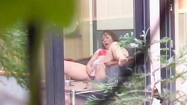 Slutty Sighting! Japanese Mom Caught Self-Pleasuring Through a Window