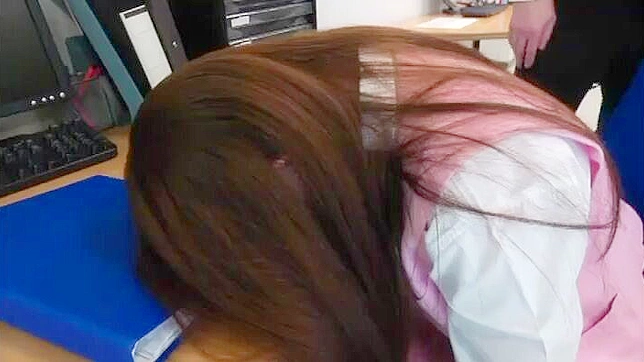 Immodest Colleague Sexual Escapade with Japanese Secretary in Office