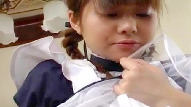 UNCENSORED Oriental Maid Wet Pussy and Cucumber Inserts
