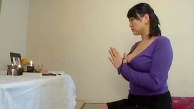 Busty Widow Hot Reunion with Deceased husband in Nippon Porn Video