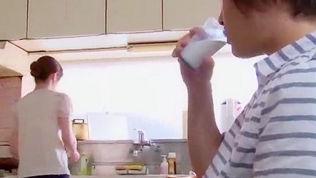 Naughty NanaSaki and her stepbrother kitchen fun