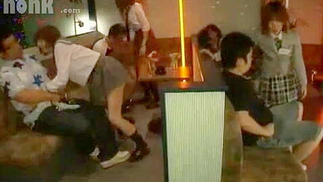 Oriental Group Blowjob in Public