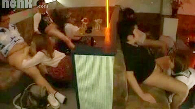Oriental Group Blowjob in Public