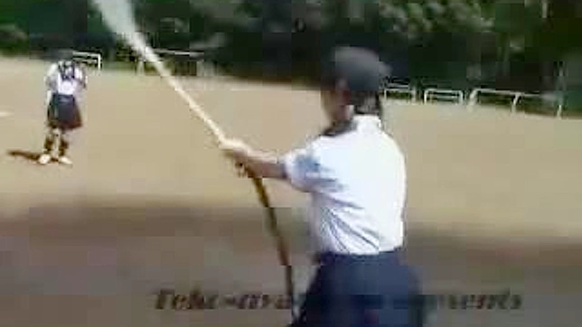 Caught in Action! Asians Teen Girls' Sexy Baseball Game