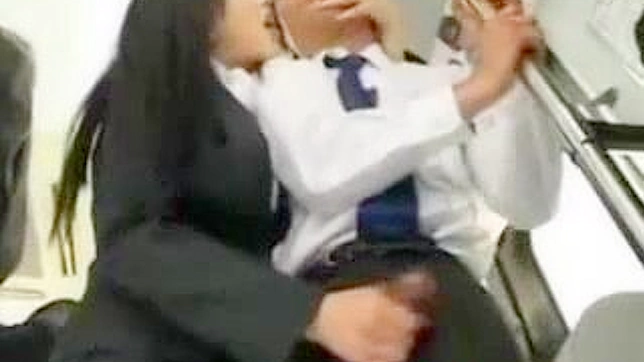Public Handjob by Asian Schoolgirl to Stranger