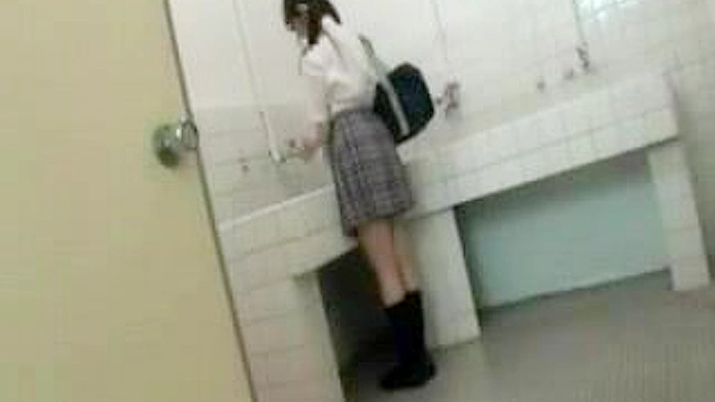 Innocent JAV Student Gets Rough in Public Bathroom