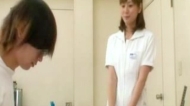 Asians Nurse Secret Technique to Help Man Ejaculate Faster with Pussy Display
