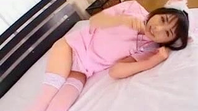 Japanese Teen in Nurse Cat uniform gets blowjob