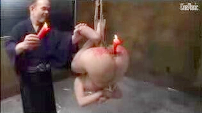 Candle Play With Violated Asian Beauty