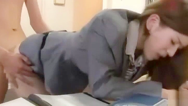 Japanese Office Lady Teacher's Fetish Blowjob & Gangbang with Big Butt Asian Students