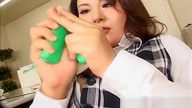 Mature Secretary's Solo Playtime in the Office