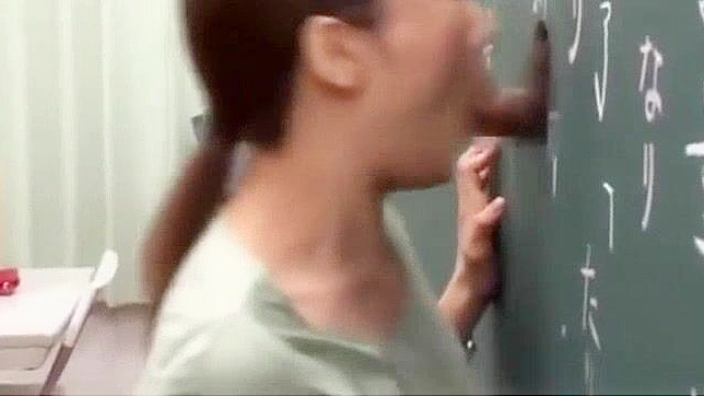 Japanese Teacher Blackboard Lessons Lead to Sensual Discovery