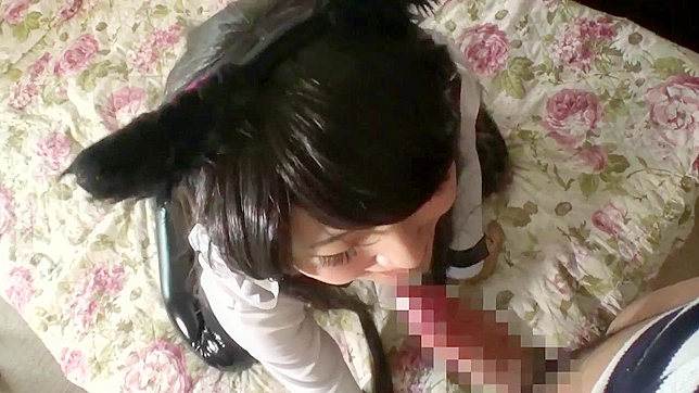 Japanese cosplay slut fucks and sucks big monster cock