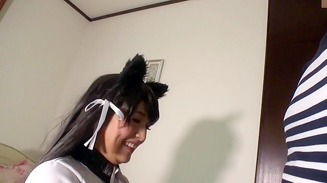 Japanese cosplay slut fucks and sucks big monster cock