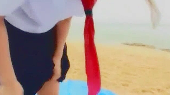 Jav Hottie Rin Momoi, Mio Yamashiro & Mai Takakura's Crazy Beach Onanii Masturbation