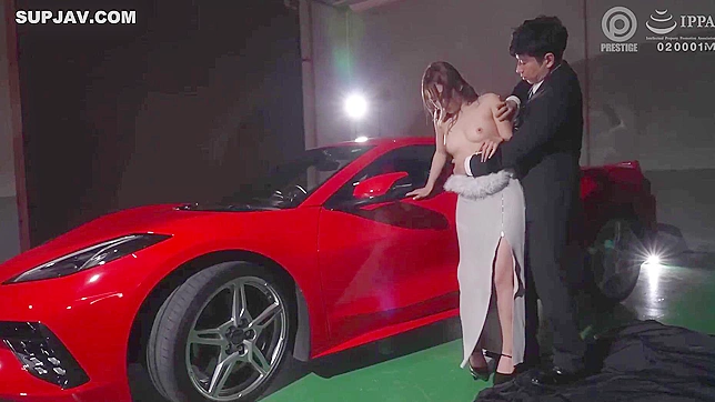 Japanese Luxurious Secretary – The Boss Undresses Near the Car and Pesters, Softcore