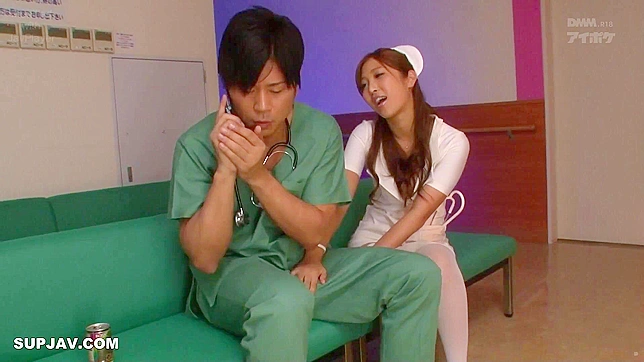 Japanese Nurse Gently Pesters Doctor while He is Distracted by Phone, Softcore
