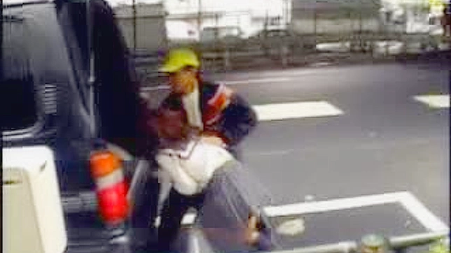 Nasty girl gives a hot Asian blowjob to the driver